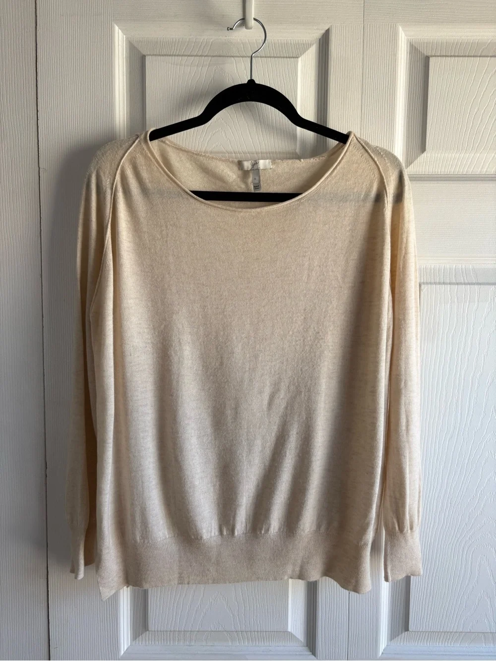Joie Oatmeal Beige Lightweight Pullover Sweater Wool Blend‎ S Preppy Career Thin